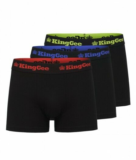 Mens KingGee Cotton Trunk 3 Pack Black King Gee Jocks Underwear Trunks K09023- Bannav S Bannav LLC