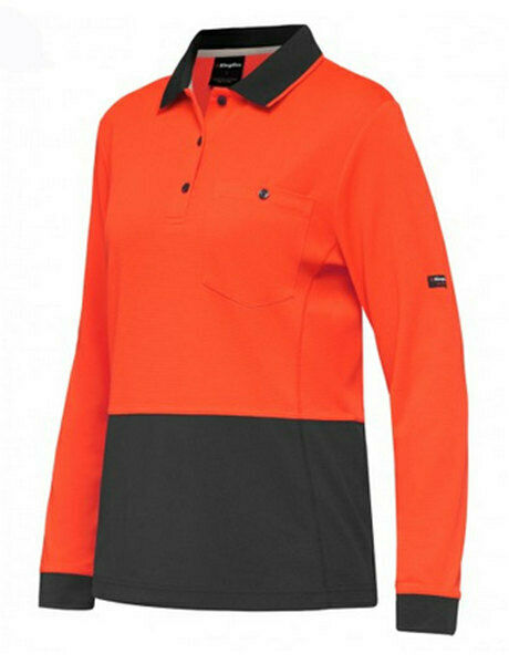 KingGee WorkCool Womens Spliced Polo L/S Comfort Work Safety Hyperfreeze K44730- Bannav S Bannav LLC