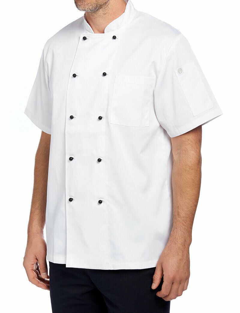 NNT Unisex Adult Chef Jacket Short Sleeve Macquarie Poly Cotton Work CATP5J- Bannav S Bannav LLC