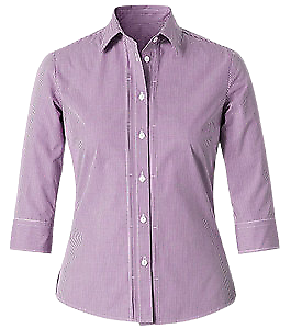 NNT Mens Gingham 3/4 SLV Tuck Shirt Pleated Button Collared Sleeve CAT9Q9- Bannav S Bannav LLC
