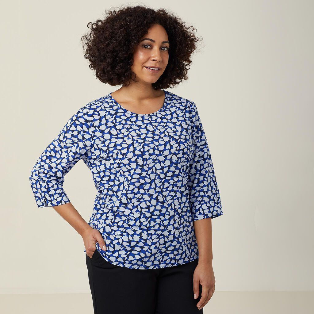 NNT Womens 2 Pack Antibacterial Petal Print Comfy Classic 3/4 Sleeve Top CATUFN- Bannav S Bannav LLC