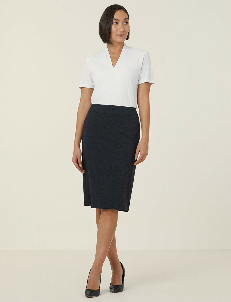 NNT Womens Business Stretch Wool Blend Panel Pencil Skirt Wool Blend  CAT2MG- Bannav S Bannav LLC