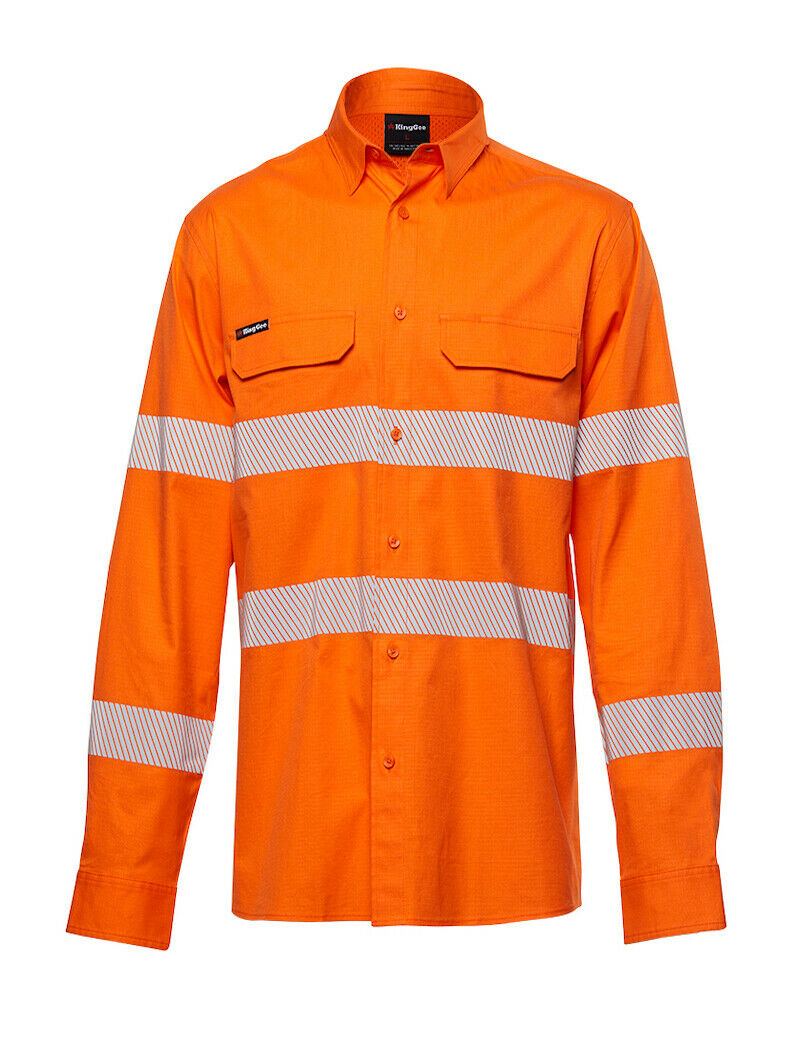 KingGee Mens Workcool Pro Bio Motion Shirt Long Comfy Sleeve Work Safety K54031- Bannav S Bannav LLC