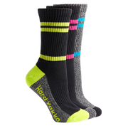 Hard Yakka Womens Crew 3 Pack Work Socks Multi Colored Cotton Comfort Y20120- Bannav S Bannav LLC