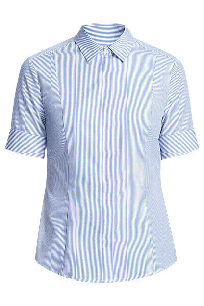 NNT Women Balance Stripe Short Sleeve Formal Shirts Styled Comfy Business CATU79- Bannav S Bannav LLC