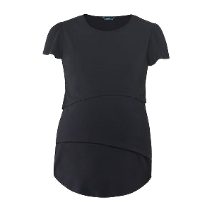 NNT Womens Matt Jersey Short Sleeve Layered Top Round Neckline Blouse CAT9XG- Bannav S Bannav LLC