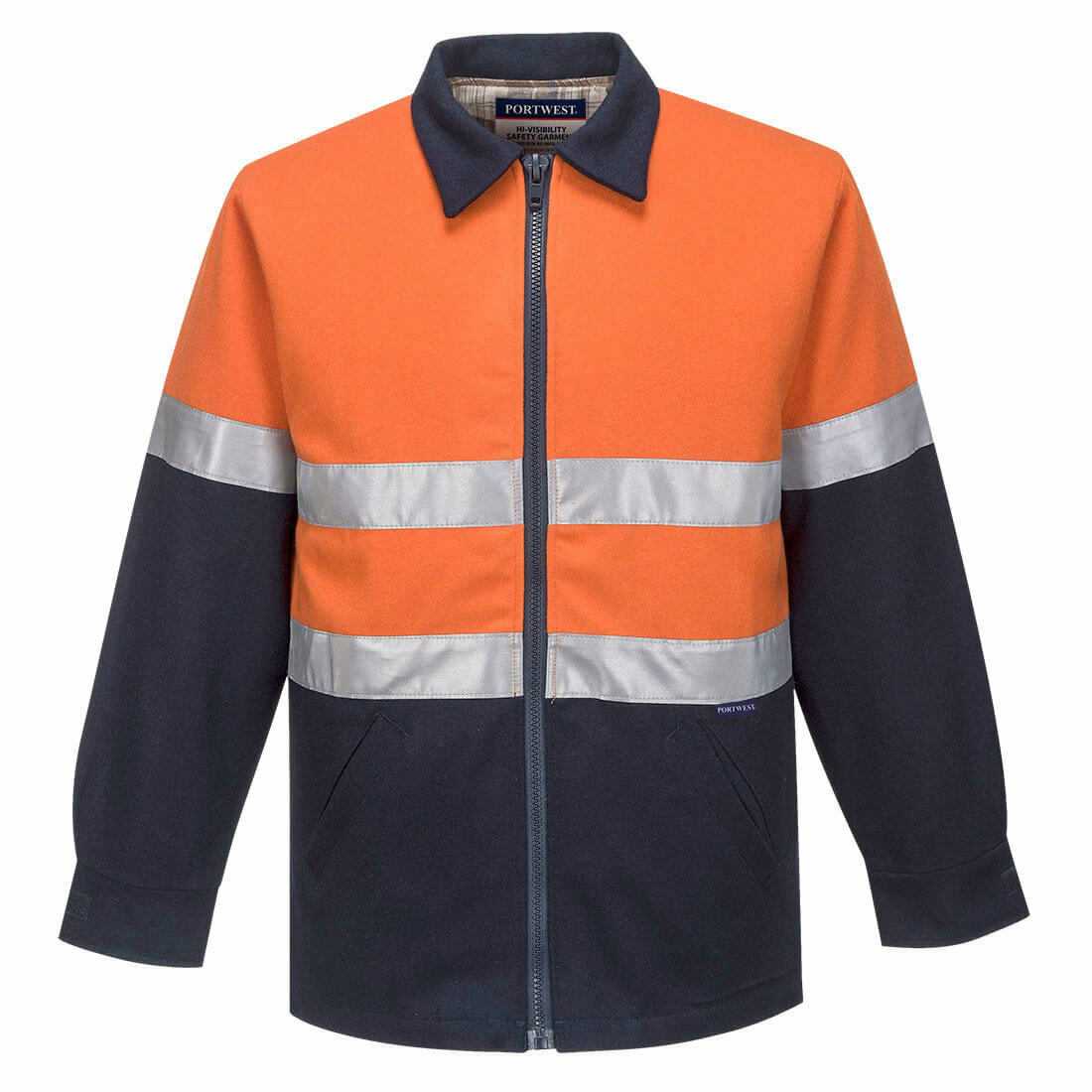 Portwest Mens Wool Blend Bluey Jacket High Vis Day/Night Reflective Safety MW02- Bannav S Bannav LLC
