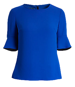 NNT Womens Discontinued Double Georgette Soft Fluted Top CAT9RE- Bannav S Bannav LLC