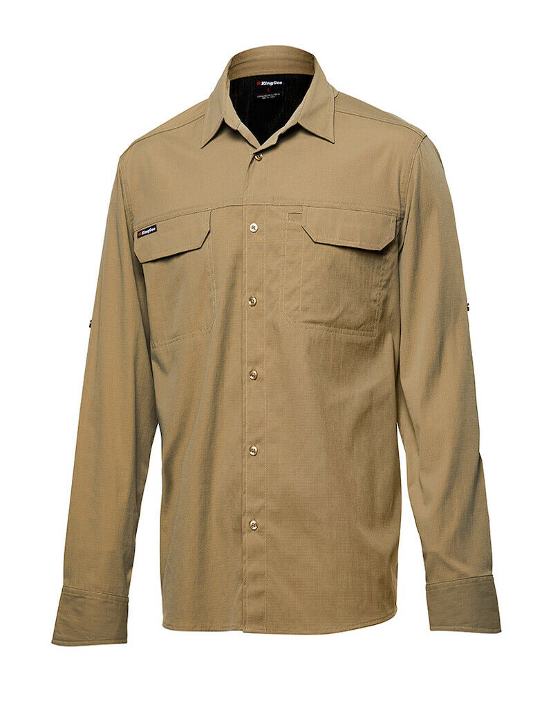 KingGee Mens KingGee Drycool Shirt L/S Breathable Comfort 2 Piece Collar K14023- Bannav S Bannav LLC