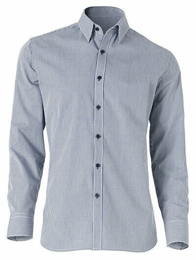 NNT Men Formal Gingham Long Cotton Blend Check Shirt Business Classic Fit CATDR4- Bannav S Bannav LLC
