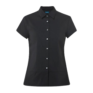 NNT Womens Stretch Cotton Blend Cap Sleeve Shirt Classic Fit Black Shirt CATU2V- Bannav S Bannav LLC