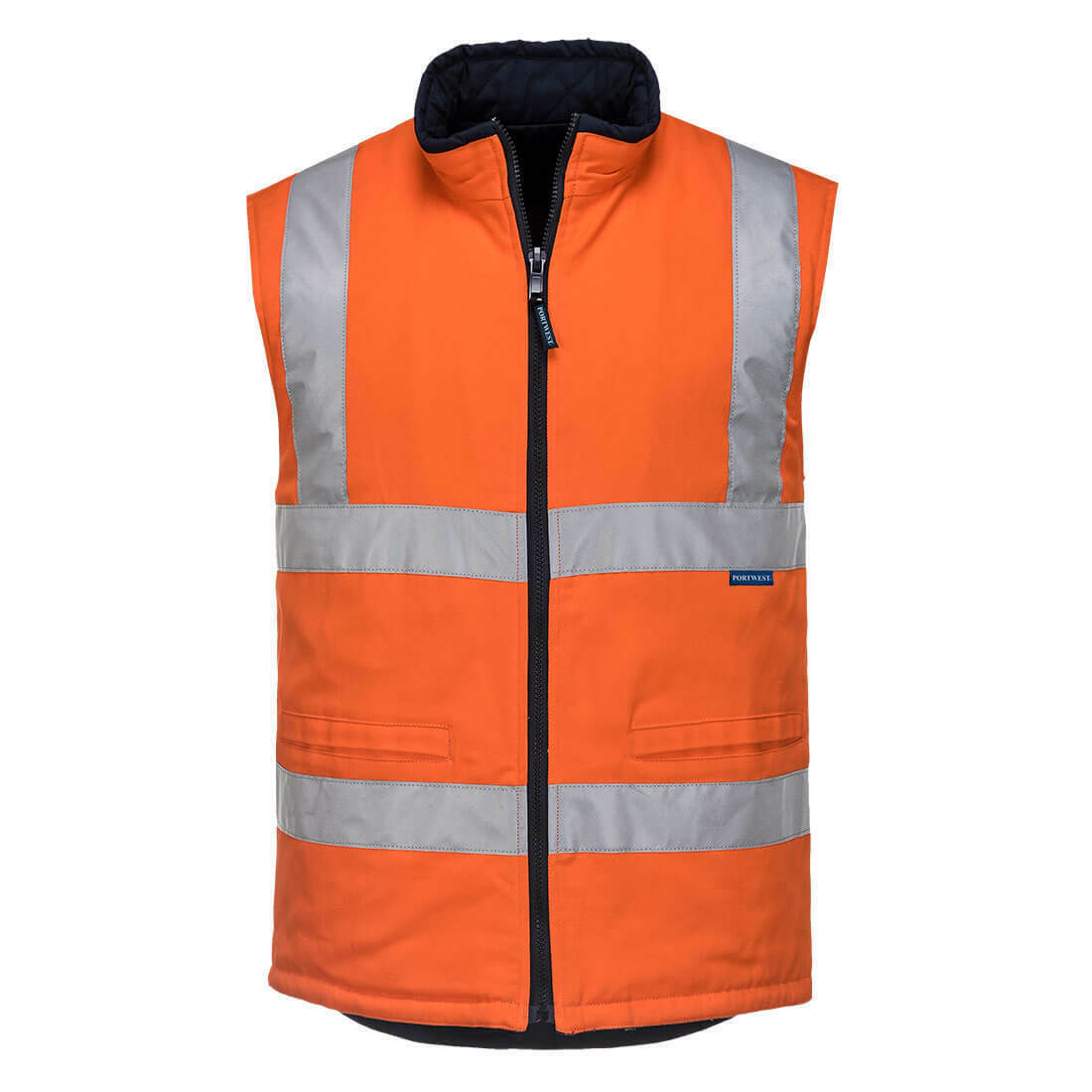 Portwest Men Hi-VisTex 100% Cotton Reversible Vest Reflective Safety Work MV278- Bannav S Bannav LLC