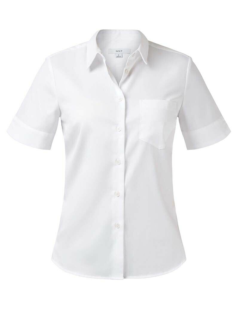 NNT Womens Formal Short Sleeve Textured Twill Shirt Business Comfort CATUFJ- Bannav S Bannav LLC