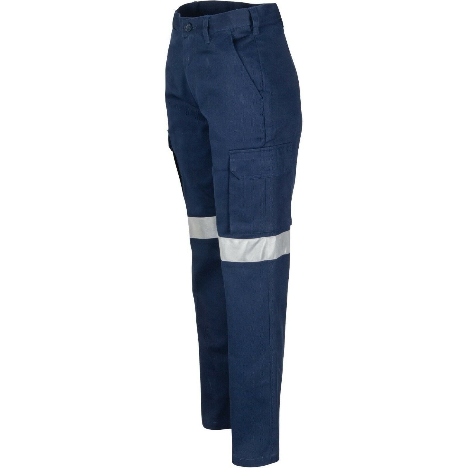 DNC Workwear Ladies Cotton Drill Cargo Pants 3M Reflective Tough Pant Work 3323- Bannav S Bannav LLC