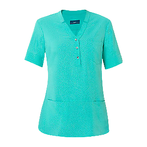 NNT Womens Silvi Spot Print S/S Tunic  V Neck Short Sleeve Blouse CAT9XP- Bannav S Bannav LLC
