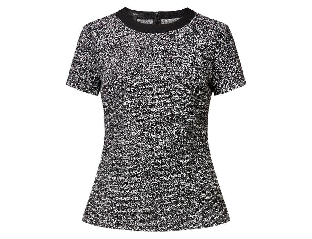 NNT Womens Formal Textured Tweed Shell Top Classic Fit Crew Neckline CATUDG- Bannav S Bannav LLC