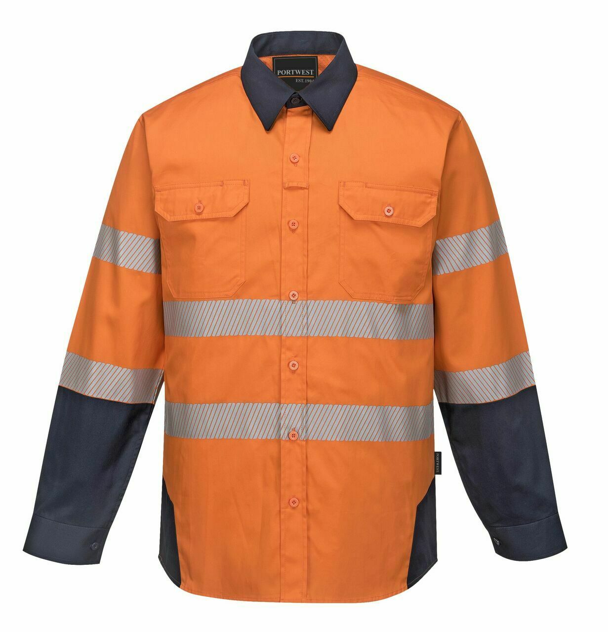 Portwest Mens PW3 Shirt Hi-Vis Tex Pro Reflective Lightweight Work Cotton PW372- Bannav S Bannav LLC