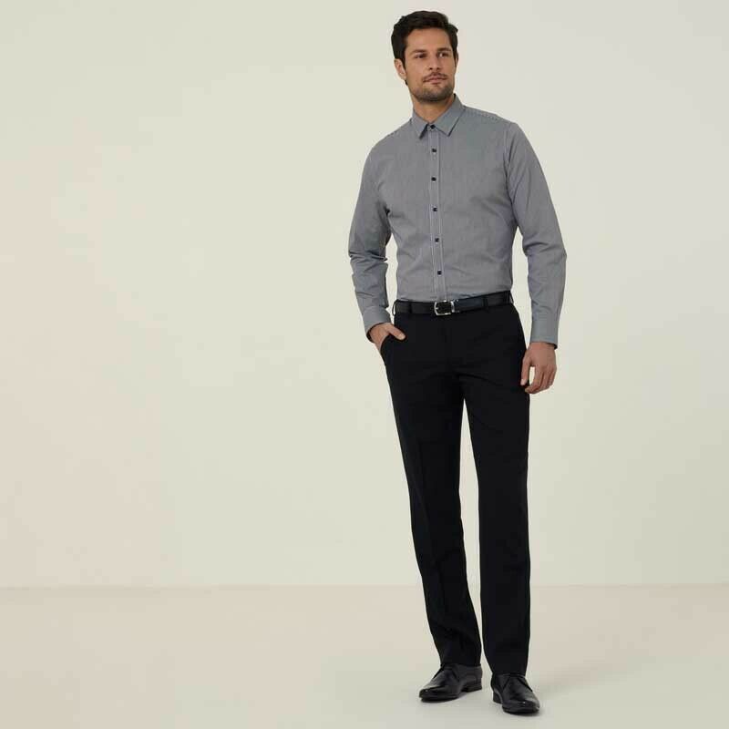 NNT Mens Avignon Gingham Checked Long Sleeve Shirt Casual Fit Business CATJDF- Bannav S Bannav LLC