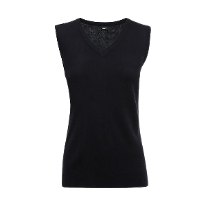 NNT Womens V-Neck Vest Black Sleeveless Vest Shirt CAT5BS- Bannav S Bannav LLC