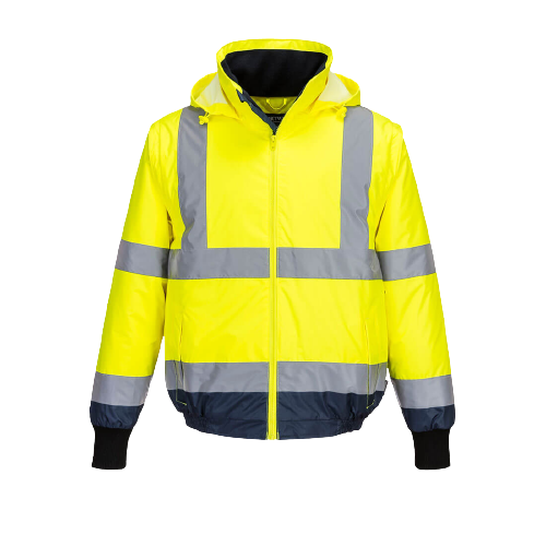 Portwest Hi-Vis Essential 2-in-1 Bomber Jacket with tape Reflective Safety MJ464- Bannav S Bannav LLC