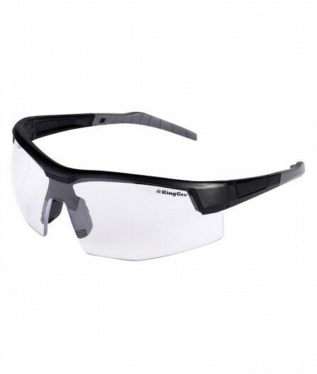 KingGee Unisex Combat Clear Safety Glasses Mat Black Workwear K99067- Bannav S Bannav LLC