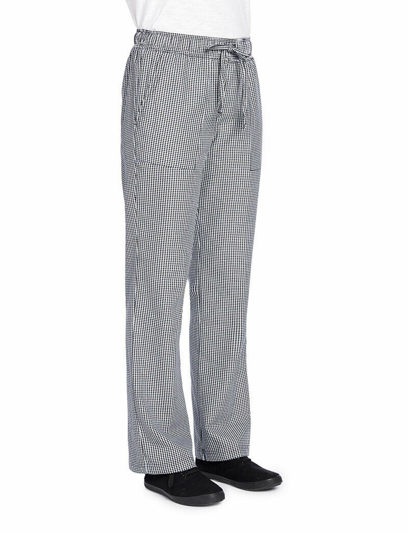 NNT Womens Chef Works Small Check Chef Pants Drawstring Waistband Pant CAT3S7- Bannav S Bannav LLC