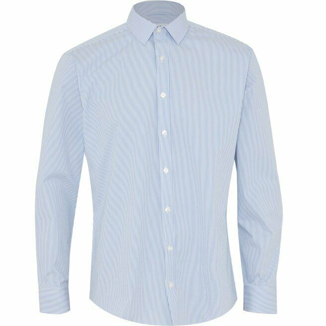 NNT Mens Avignon Stripe Long Sleeve Shirt Casual Regular Fit Business CATJD9- Bannav S Bannav LLC