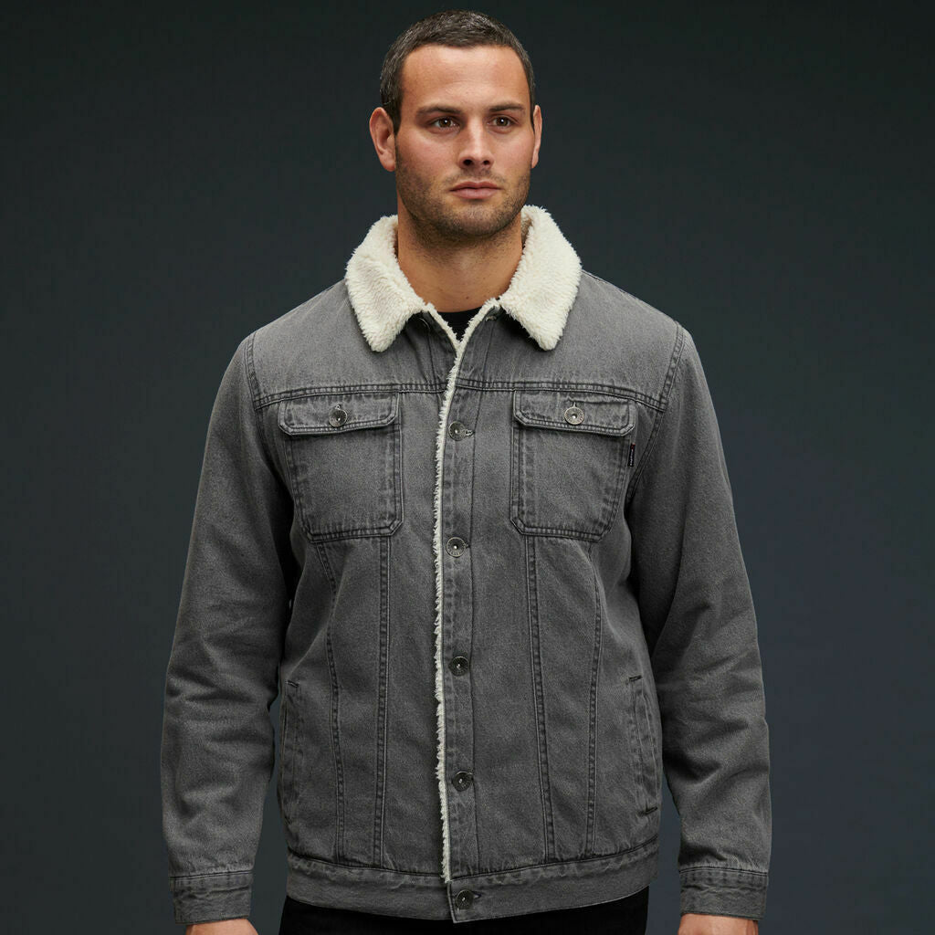 KingGee Mens Urban Denim Jacket Warm Sherpa Lining Winter Comfort Jackets K15041- Bannav S Bannav LLC