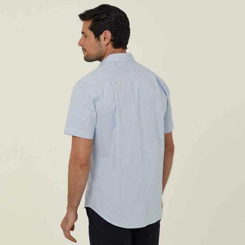 NNT Mens Avignon Stripe Short Sleeve Shirt Casual Regular Fit Business CATJDK- Bannav S Bannav LLC