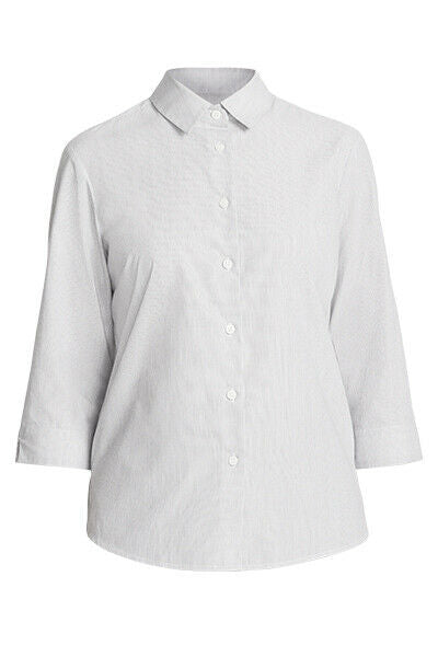 NNT Womens Textured Stripe 3/4 Sleeve Formal Shirt Cotton Blend Business CATU63- Bannav S Bannav LLC