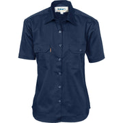 DNC Workwear Womens Ladies Cotton Drill Work Shirt Short Sleeve Casual 3231- Bannav S Bannav LLC