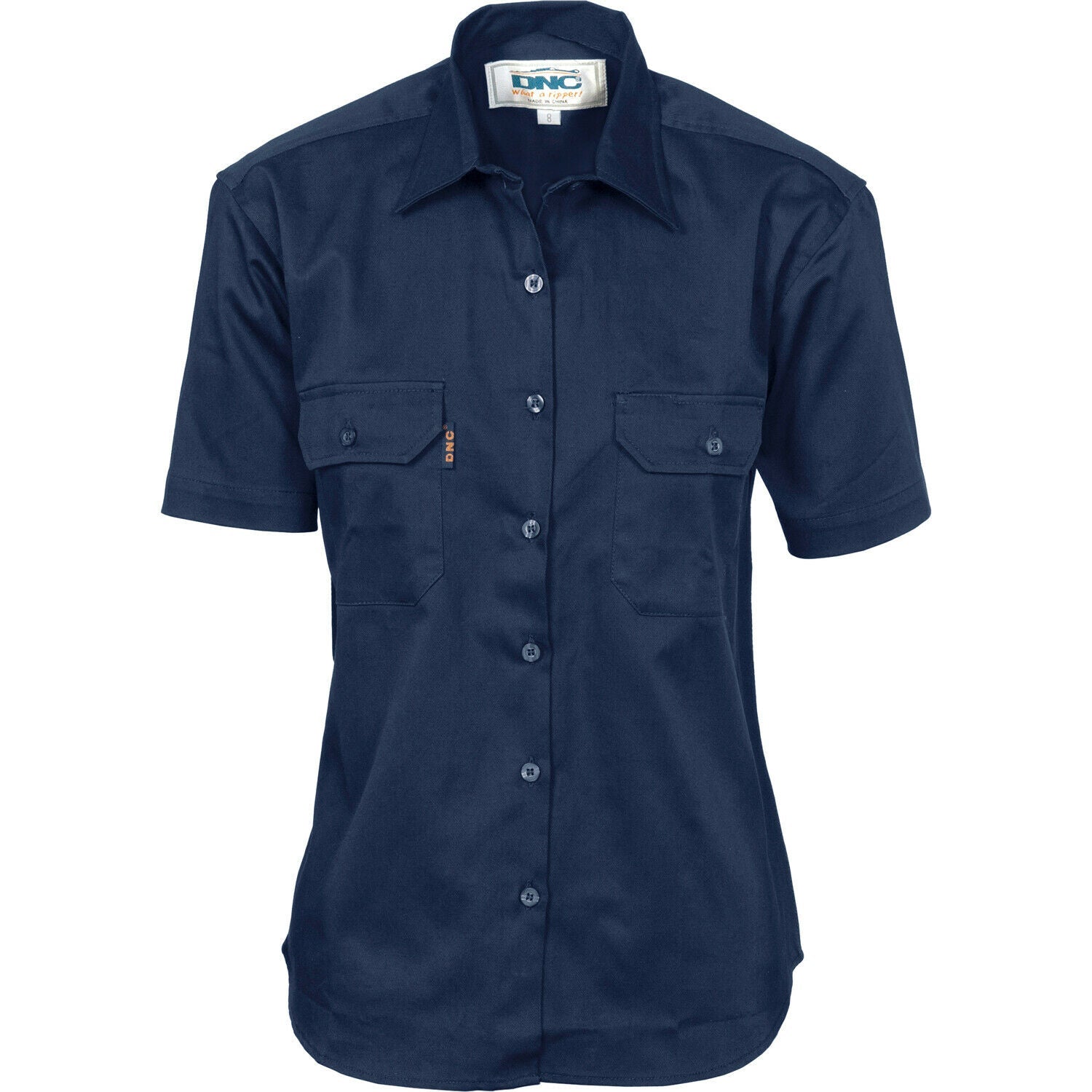 DNC Workwear Womens Ladies Cotton Drill Work Shirt Short Sleeve Casual 3231- Bannav S Bannav LLC