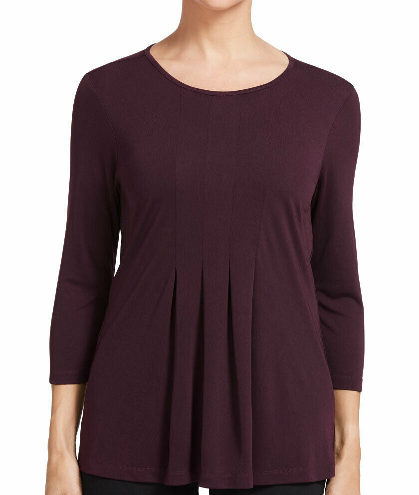 NNT Womens 3/4 Sleeve T-Top  Pleat Front Stretch Matt Jersey Comfort CATU7D- Bannav S Bannav LLC