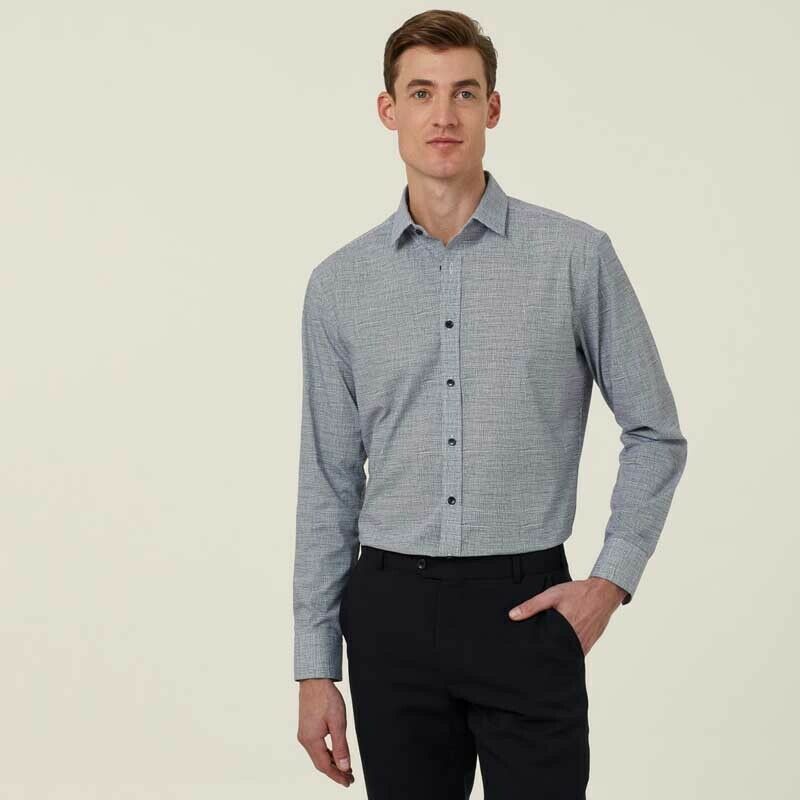 NNT Mens Avignon Abstract Stripe Long Sleeve Shirt Casual Fit Business CATJDC- Bannav S Bannav LLC
