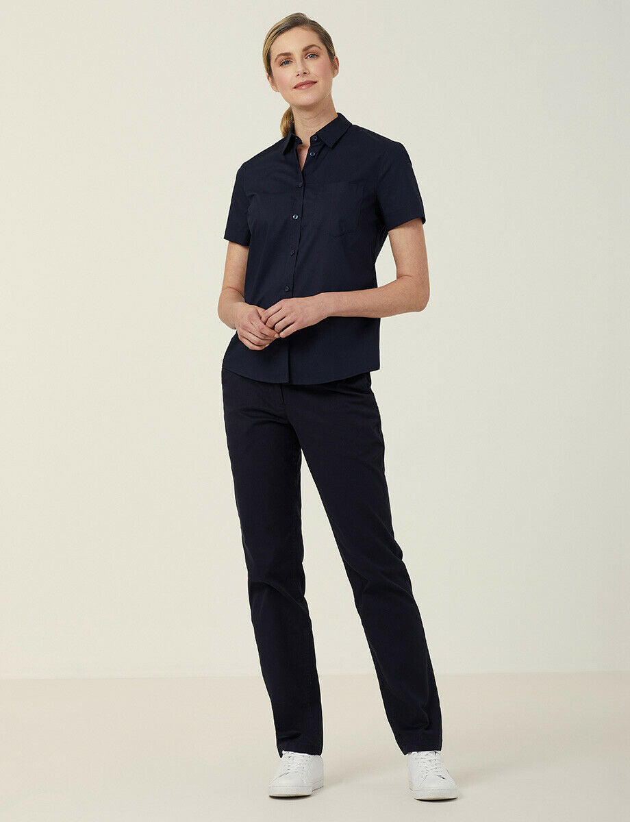 NNT Women Avignon Short Sleeve Slim Shirt Casual Comfortable Business CATUK8- Bannav S Bannav LLC