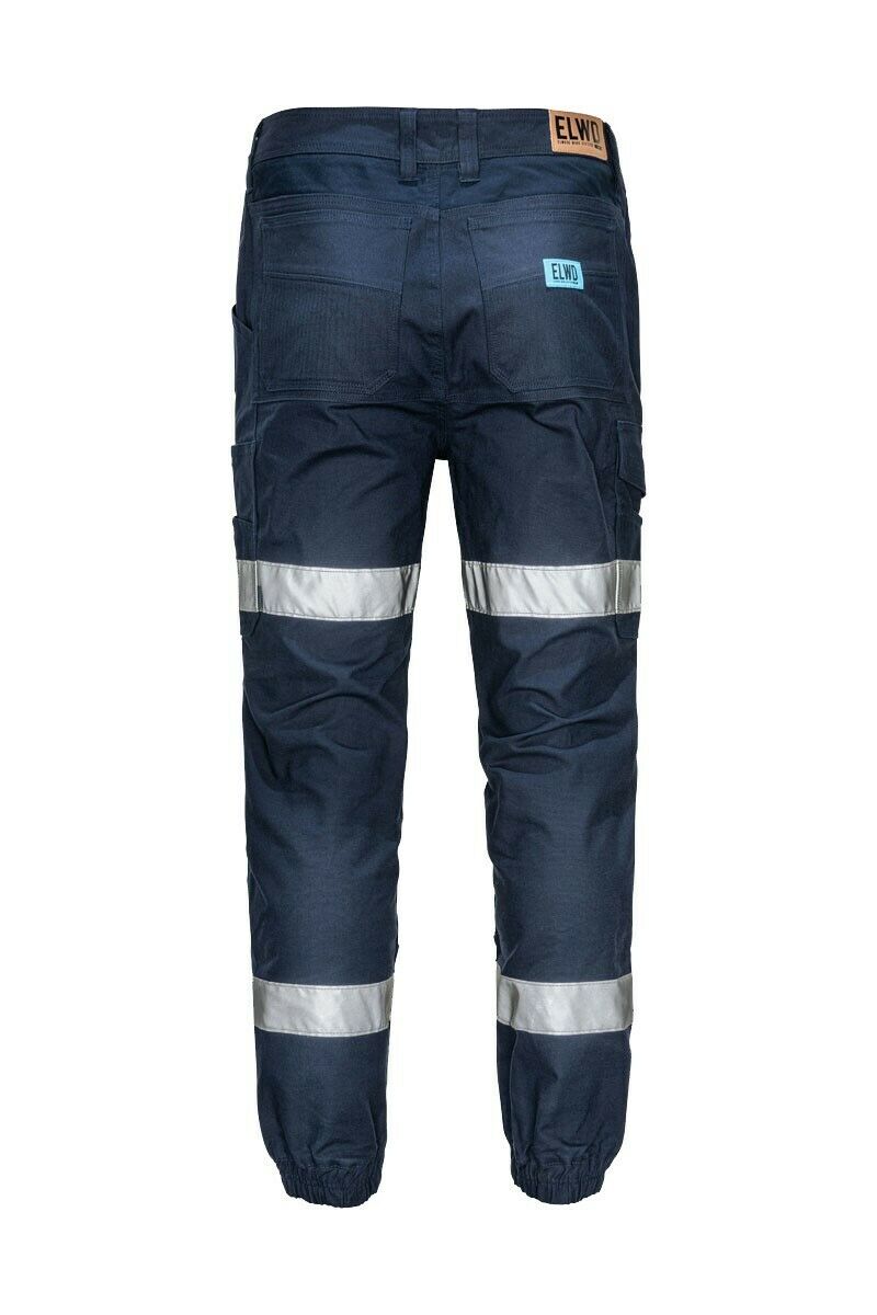 Elwood Mens Reflective Cuffed Work Pants Taped Pant Stretch Canvas Cargo EWD107- Bannav S Bannav LLC