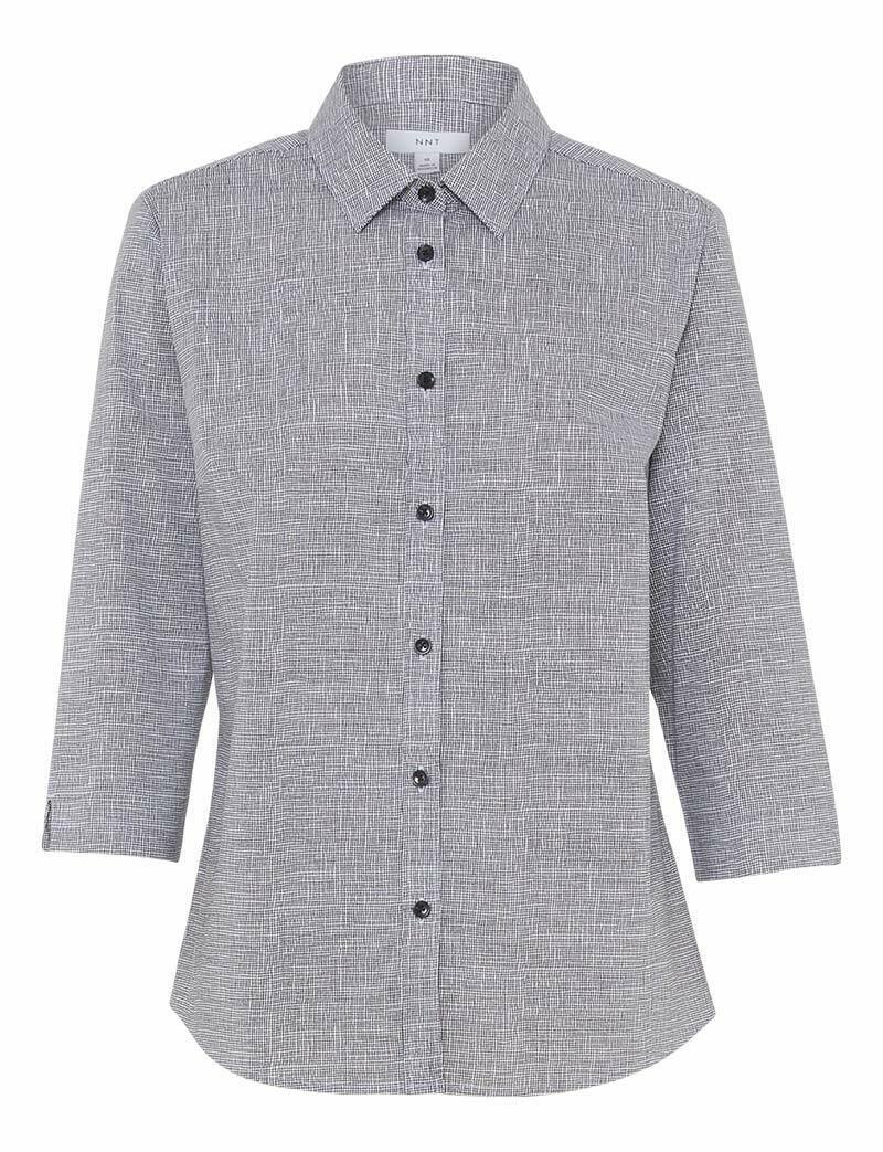 NNT Womens Avignon Formal Abstract Print 3/4 Sleeve Business Shirts CATUKX- Bannav S Bannav LLC