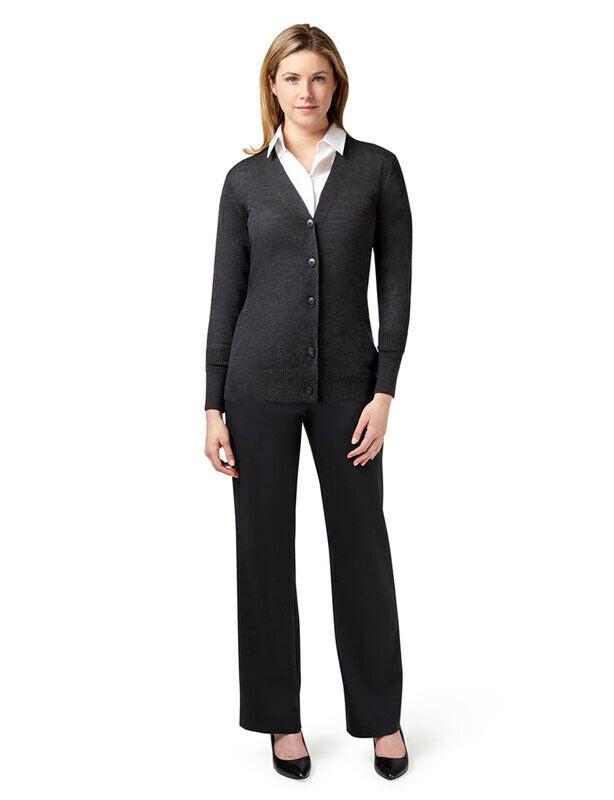 NNT Womens Pure Wool Long Length Business Cardigan Wide Neck Body Warmer CAT5B3- Bannav S Bannav LLC