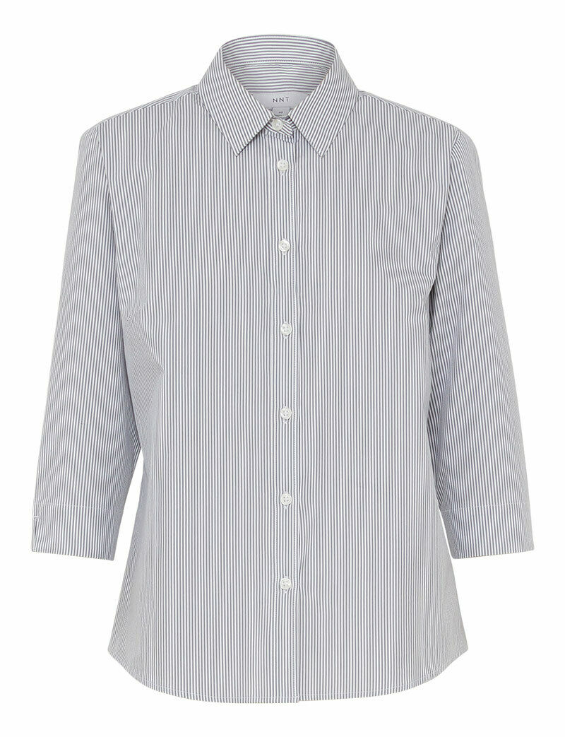 NNT Womens Avignon Formal Stripe 3/4 Sleeve Business Shirts Regular Fit CATUKV- Bannav S Bannav LLC