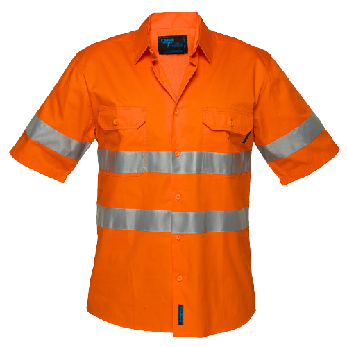 Portwest Hi-Vis Lightweight Short Sleeve Shirt with Tape Reflective Work Safety- Bannav S Bannav LLC