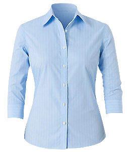 NNT Mens Cotton Blend Stripe Classic 3/4 Sleeve Blue Classic Shirt CAT4J6- Bannav S Bannav LLC