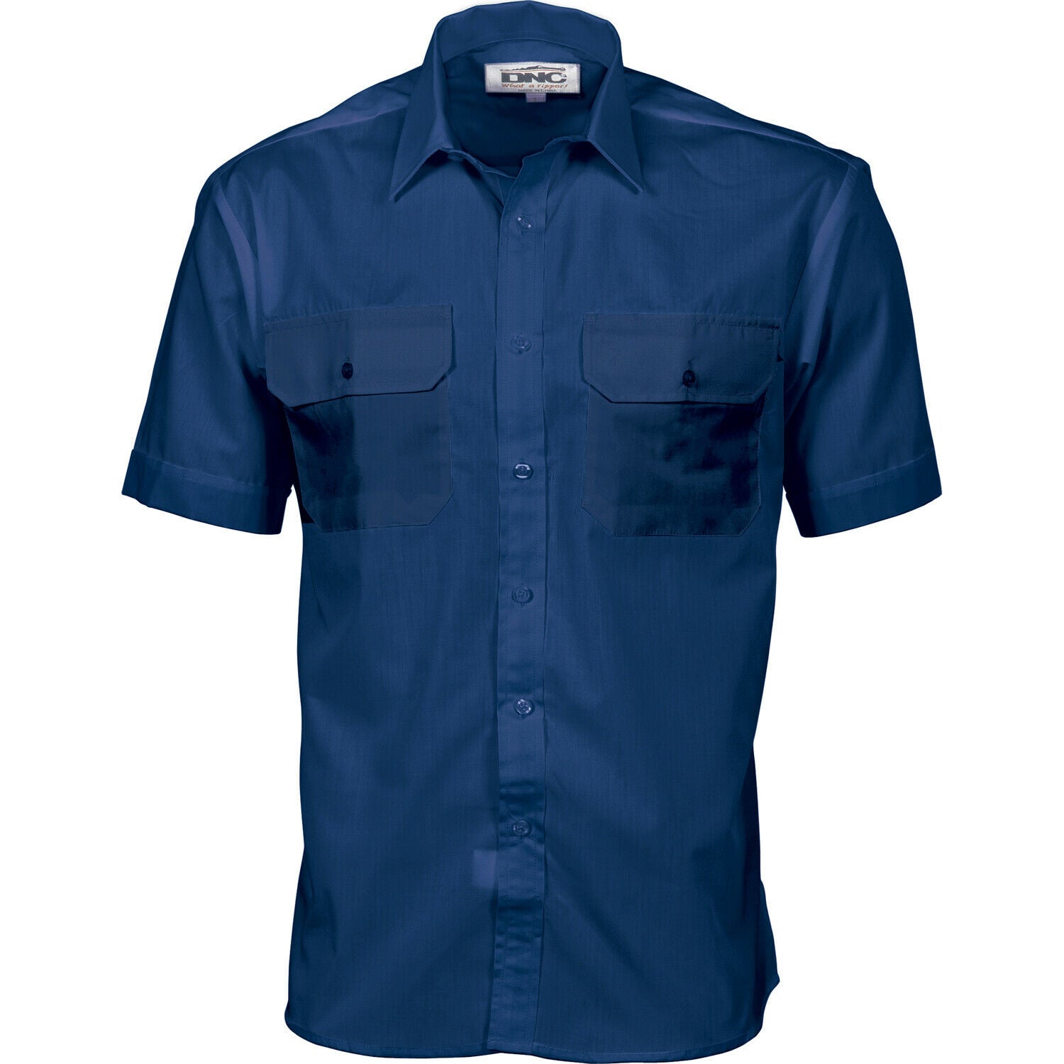 DNC Workwear Mens  Polyester Cotton Work Shirt Short Sleeve Business Casual 3211- Bannav S Bannav LLC