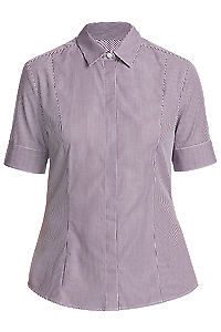 NNT Mens Gingham S/S Shirt Slimline Collar Concealed Placket Button Shirt CATU7B- Bannav S Bannav LLC