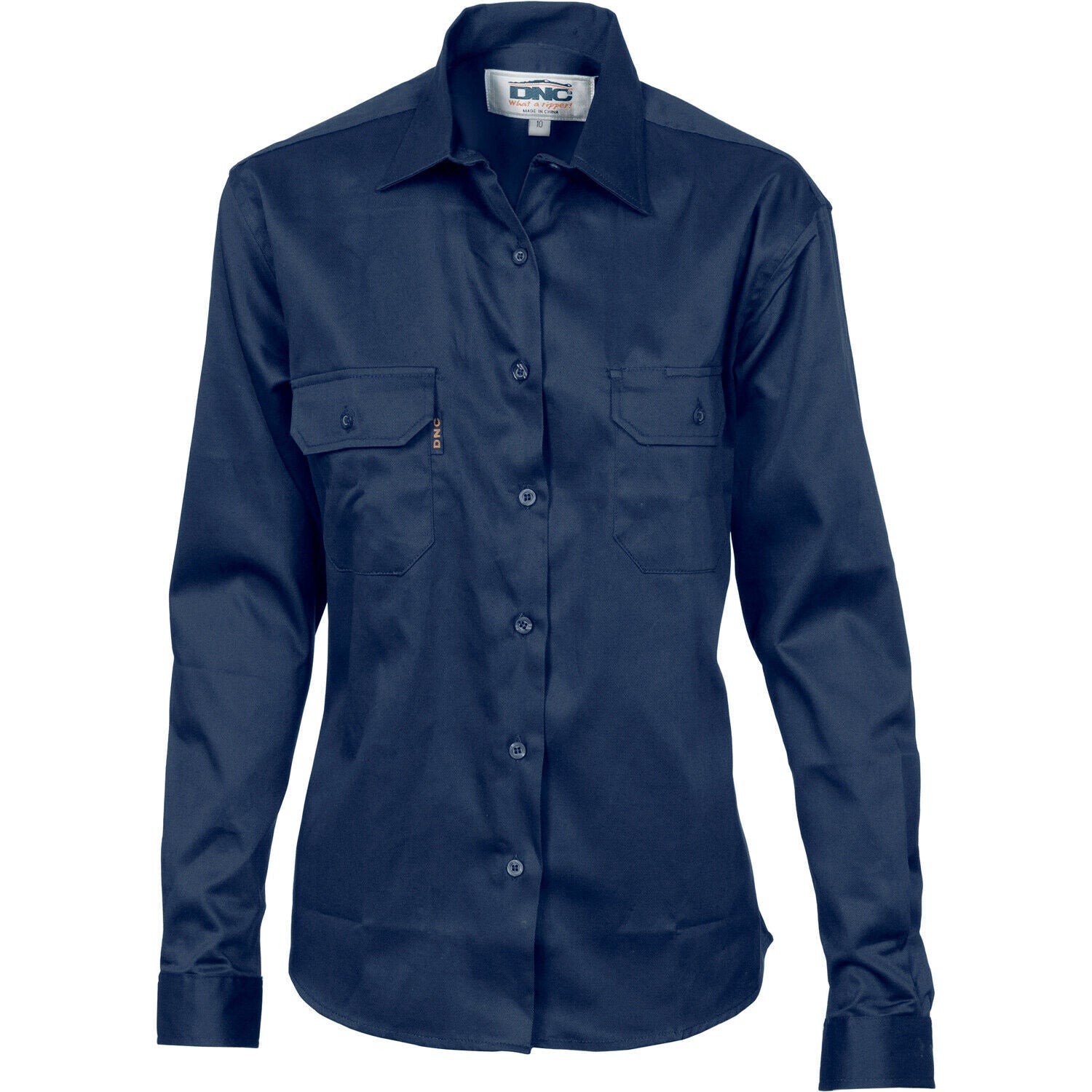 DNC Workwear Womens Ladies Cotton Drill Work Shirt Long Sleeve Casual Work 3232- Bannav S Bannav LLC
