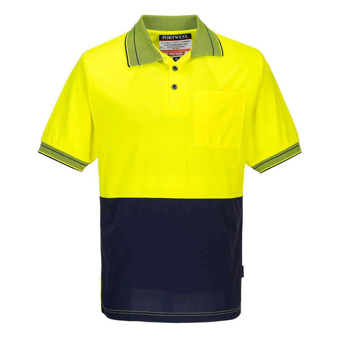 Portwest Mens Prime Mover Hi-Vis Work Shirt Short Sleeve Micro Mesh Polo MP110- Bannav S Bannav LLC