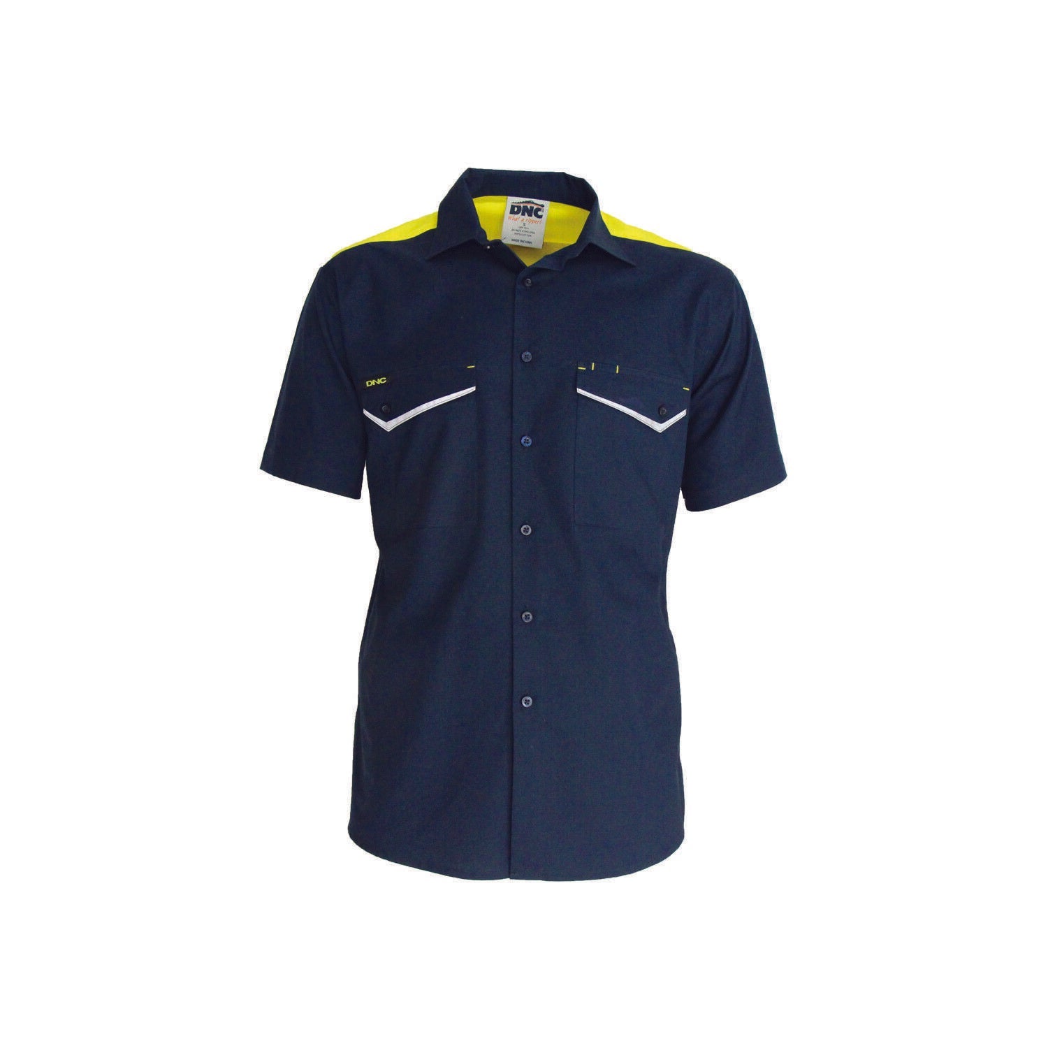 DNC Mens RipStop Cool Cotton Tradies Shirt, S/S Lightweight Breathable 3581- Bannav S Bannav LLC