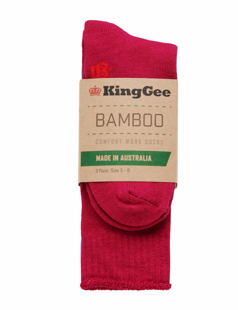 KingGee Womens Bamboo Work Socks 3 Pack Comfy Made in Australia Workwear K49271- Bannav S Bannav LLC