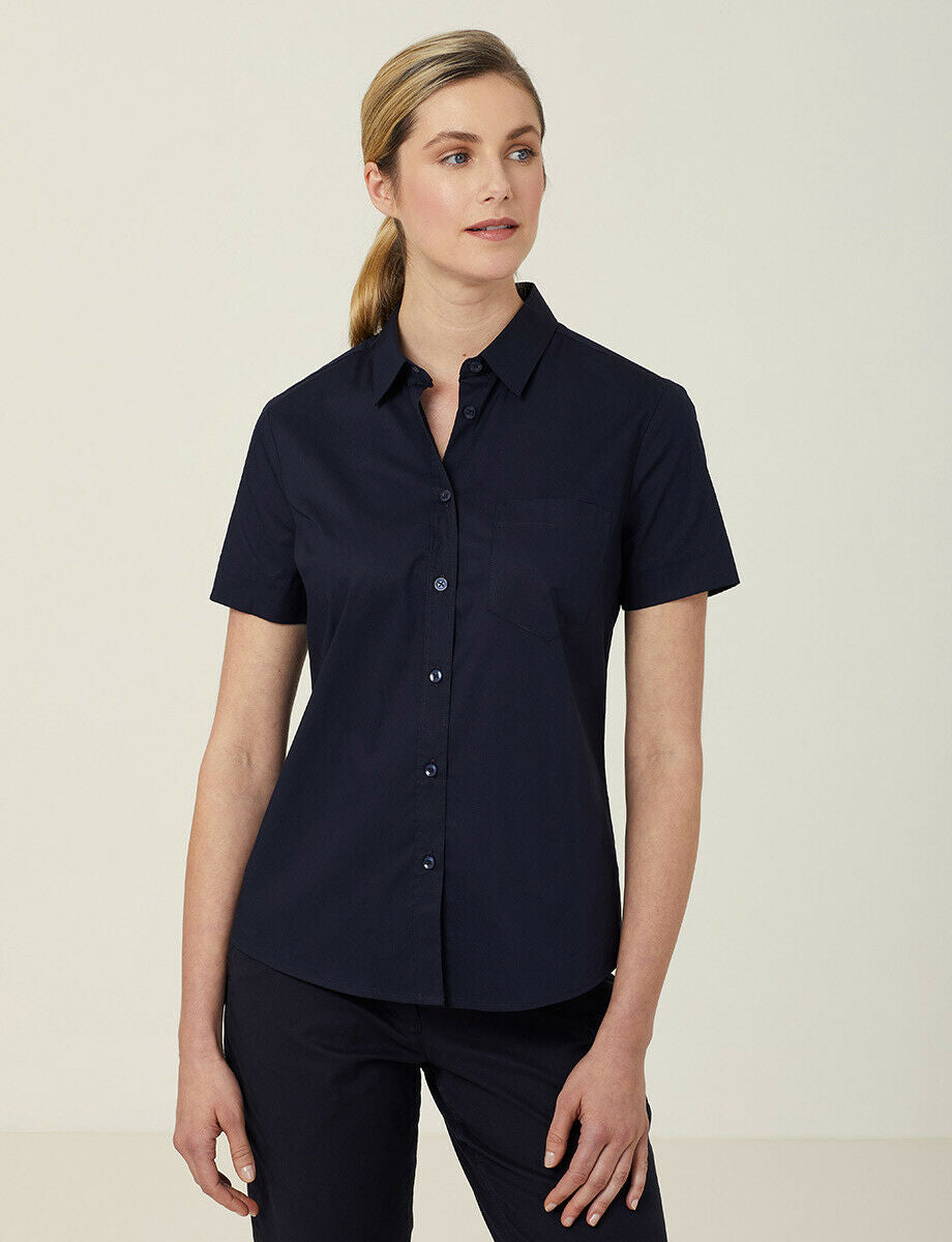 NNT Women Avignon Short Sleeve Slim Shirt Casual Comfortable Business CATUK8- Bannav S Bannav LLC