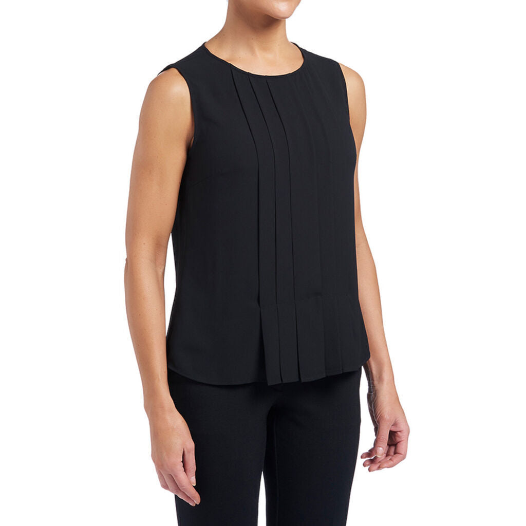 NNT Womens 4 Pack Sleeveles Pleat Front Silhouette Lightweight Blouse CATU5Q- Bannav S Bannav LLC