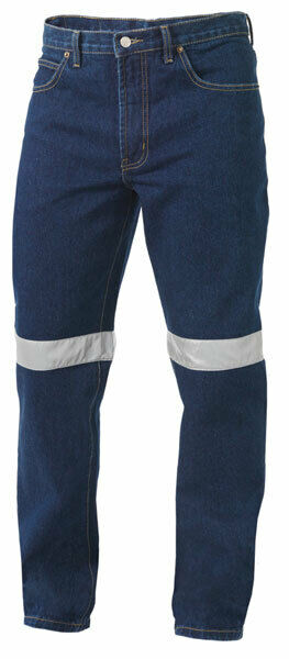 KingGee Mens Reflective Work Jean Classic Reinforced Denim Pants Workwear K53030- Bannav S Bannav LLC